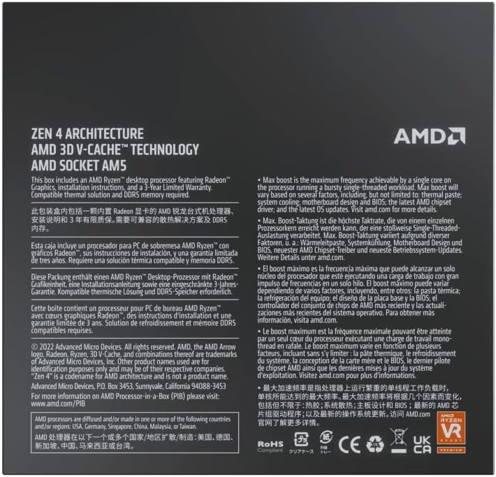 AMD Ryzen 7 7800X3D 8-Core Processor AM5 (New)
