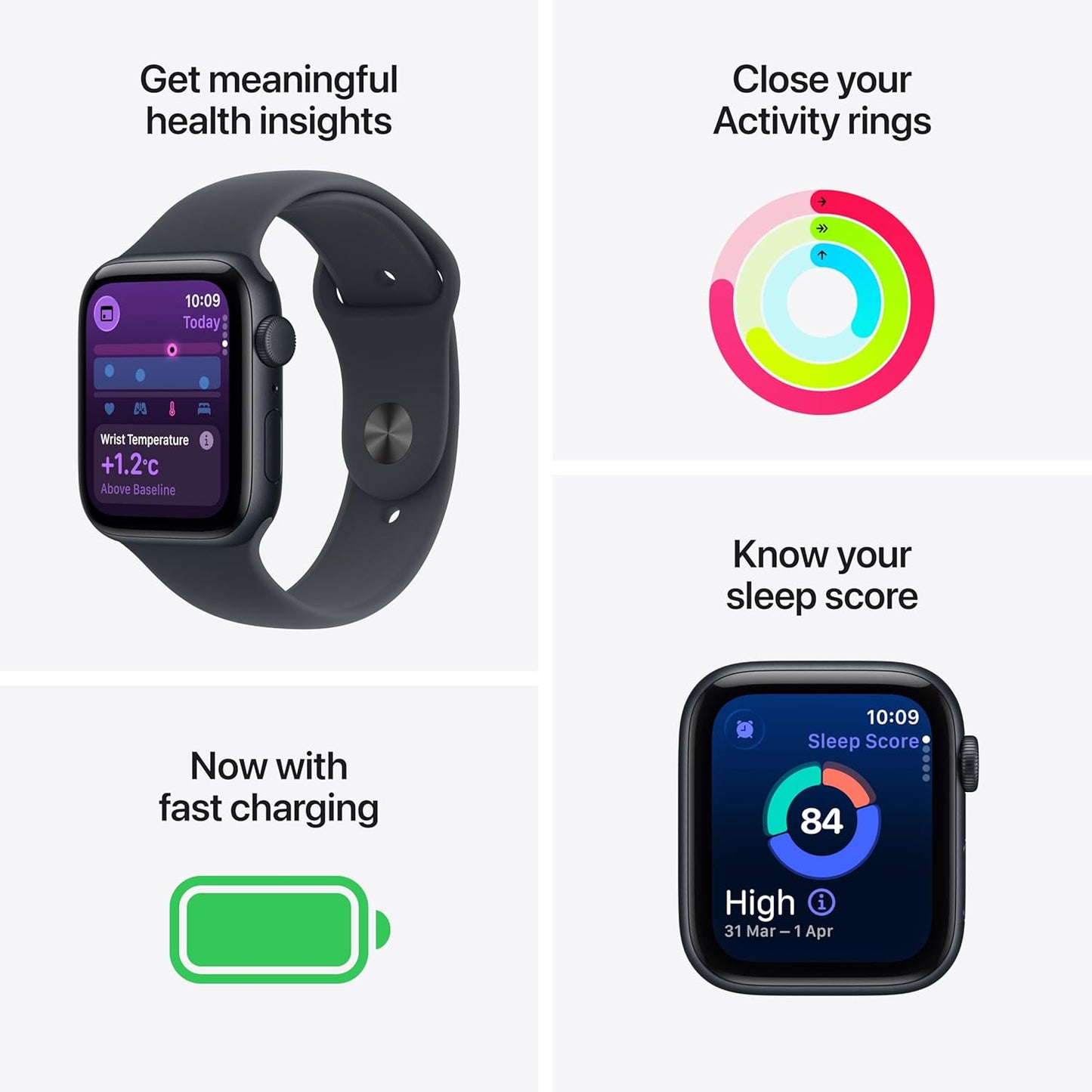 Apple Watch SE 3 40mm GPS Midnight Aluminium Midnight Sport Band (New)
